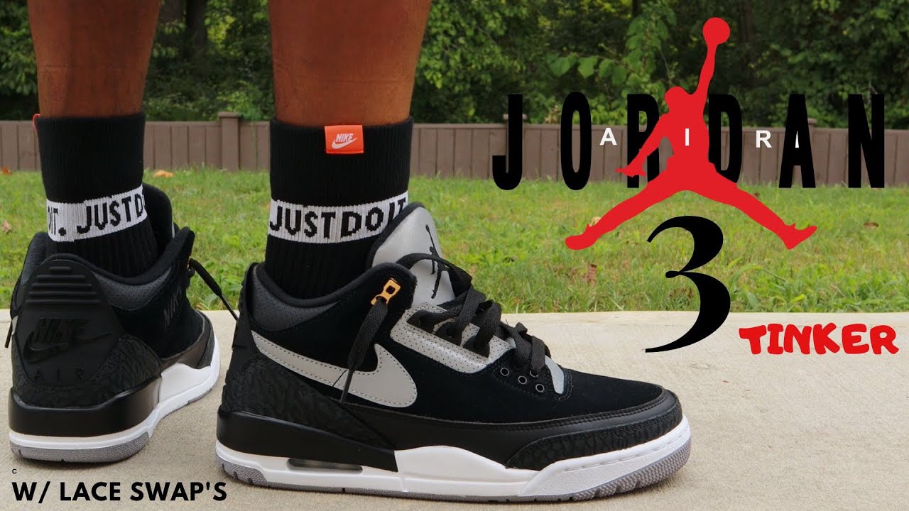 Air Jordan 3 Tinker Black/Cement Review - YouTube