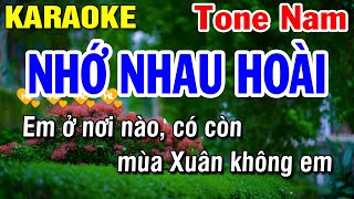 Karaoke Nhớ Nhau Hoài Nhạc Sống Tone Nam | Huỳnh Lê