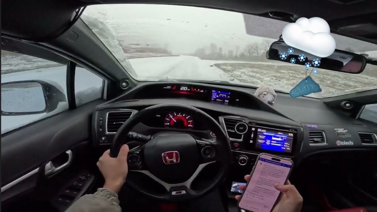 ATTEMPTING TO DRIVE TO SCHOOL ON A SNOW DAY | 9TH GEN SI | POV