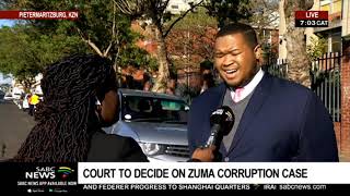 The kwazulu-natal high court in pietermaritzburg will hand down its
ruling application by former president jacob zuma and french arms
company - thales...