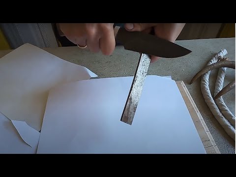 Hand made knife sharpness edge test / ხელნაკეთი დანის ტესტირება მჭრელი პირის გამძლეობაზე