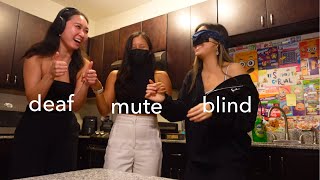BLIND, DEAF, AND MUTE COOKING CHALLENGE ft. my roommates!!