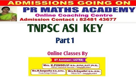 ANSWER KEY PART 1/TNPSC ASI STATISTICAL SERVICES 29 JANUARY 2023  Maths Major