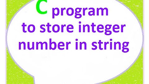 C programming tutorial to store integer number in string