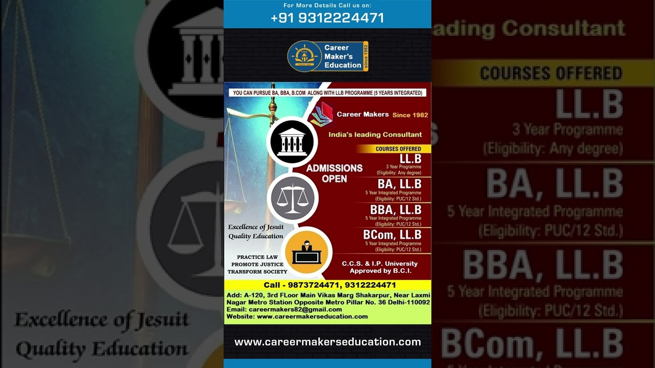 LL.B Admission 3 years/ 5 years course 