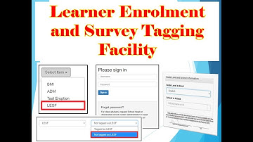 LESF Tagging I Learner Enrolment and Survey Tagging Facility I How to tag LESF in LIS I LIS