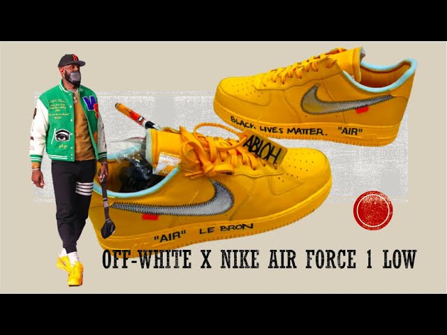 OFF WHITE X NIKE AIR FORCE 1 LOW VIRGIL ABLOH SIGNED FOR LEBRON JAMES 
