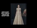 Luxury Lace Champagne Evening Dresses Short Sleeves Beaded Lace Sequins High Neck A-Line Banquet Cer