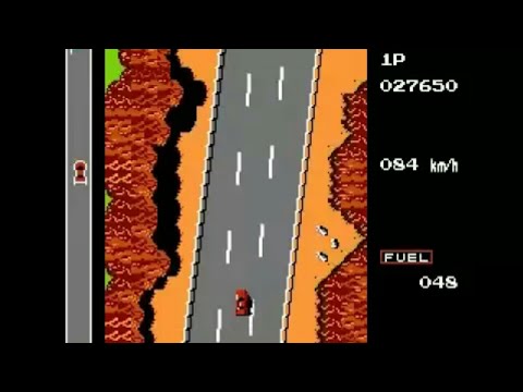 Road Fighter NES (Play ADEROID) Stage ( 1 -  4  ) Video 2