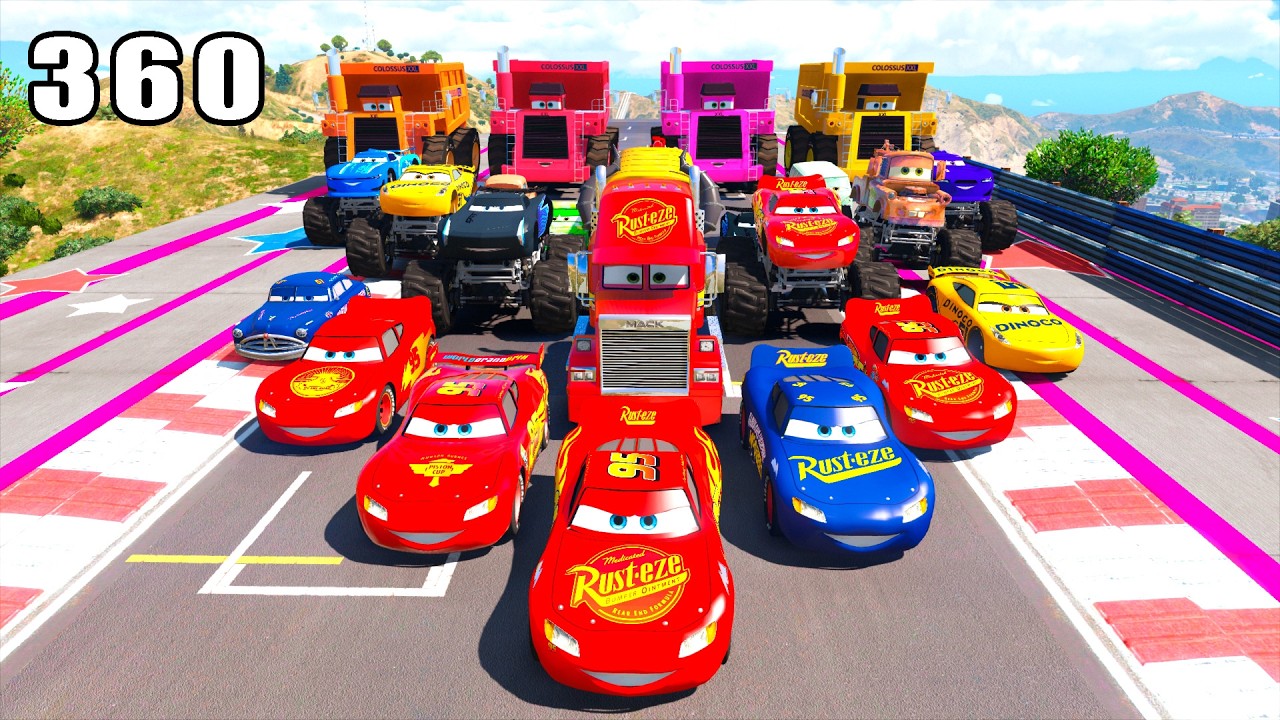 GTA V Mods Stunt Car Racing Challenge 🚙 By SPIDER-MAN With Amazing Super Cars monster trucks ep 360