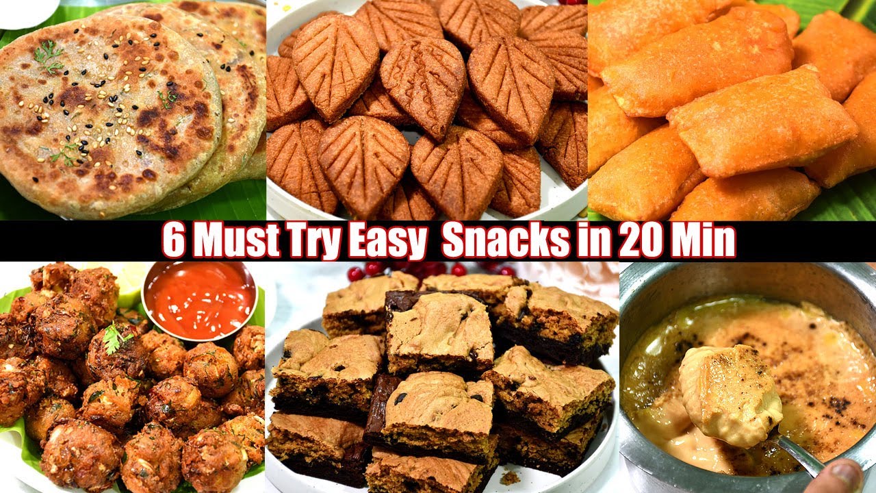 👌ஆரோக்கியமான எளிமையான ஸ்னாக்ஸ் 20 நிமிசத்தில் -Top 6 Easy Healthy Snacks in 20 Min
