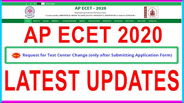 Ap Ecet 2020 Test Center Change Latest Updates Full Details/Sai Info Zone/.