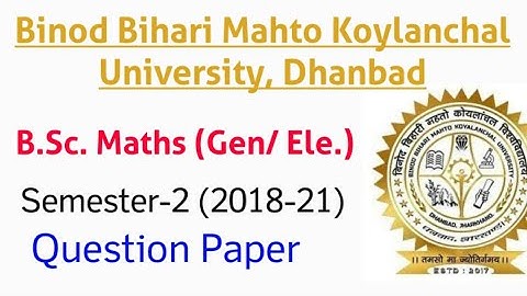 BBMKU B.Sc Maths (Generic) Semester-2 Question Paper