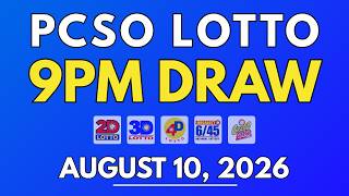 Details PCSO Lotto Result Today August 10, 2026 | 9PM LIVE Results Update