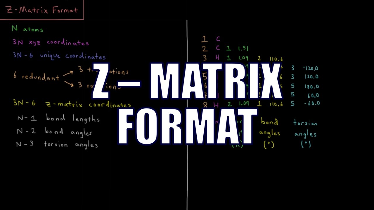 Computational Chemistry 1.10 - Z-Matrix Format