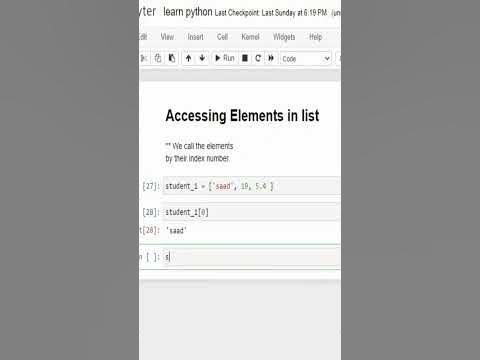Accessing Elements in List - YouTube