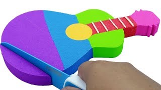 Learn Colors With Guitar | How To Make Guirta Kinetic Sand Rainbow | Toys For Kids La La #2