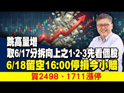 跳高量增取6/17分拆向上之1、2、3先看個股 6/18留空16：00停損今小賠賀2498、1711漲停 | 國家寶藏 林國寶分析師