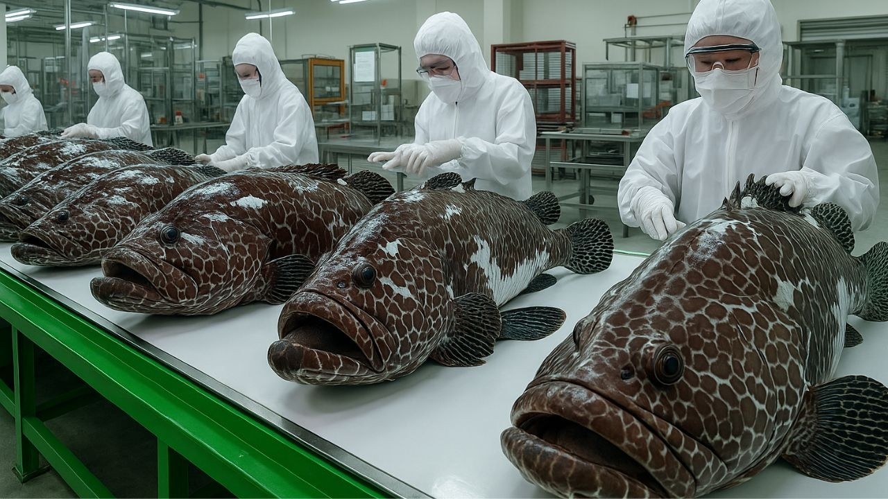 Trang Trại Cá Mú Khổng Lồ: Mỗi Ngày Thu Hàng Tấn Cá Tươi!