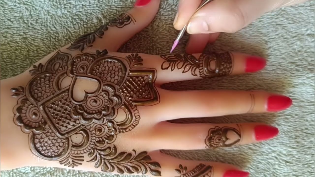 खूबसूरत दिलवाली मेहंदी डिज़ाइन/ Dubai Gulf Arabic Heart Mehndi Design 