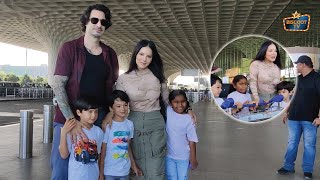 Sunny Leone And Family Spotted At Dubai Airport