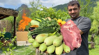 RURAL VILLAGE LIFE DISH WITH PLANTS | COOKING THE BEST SHAWARMA | PARADISE APPLES COMPOTE