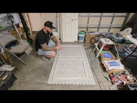 Tile Your Shower Pan Like A Pro Template Layout Drain Cuts Mosaic Setting Tips