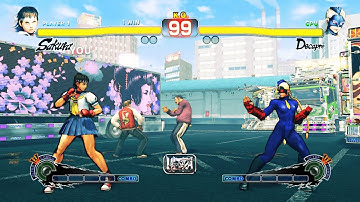 Sakura vs Decapre (Hardest AI) - Ultra Street Fighter IV