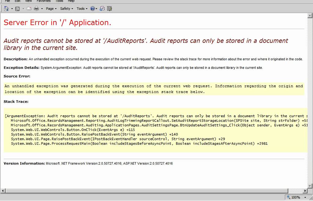 Enable Auditing SharePoint 2010
