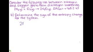 Determine the sign of the entropy change for the system