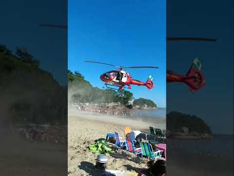 Helicóptero na Praia Mansa em Caiobá 🚁