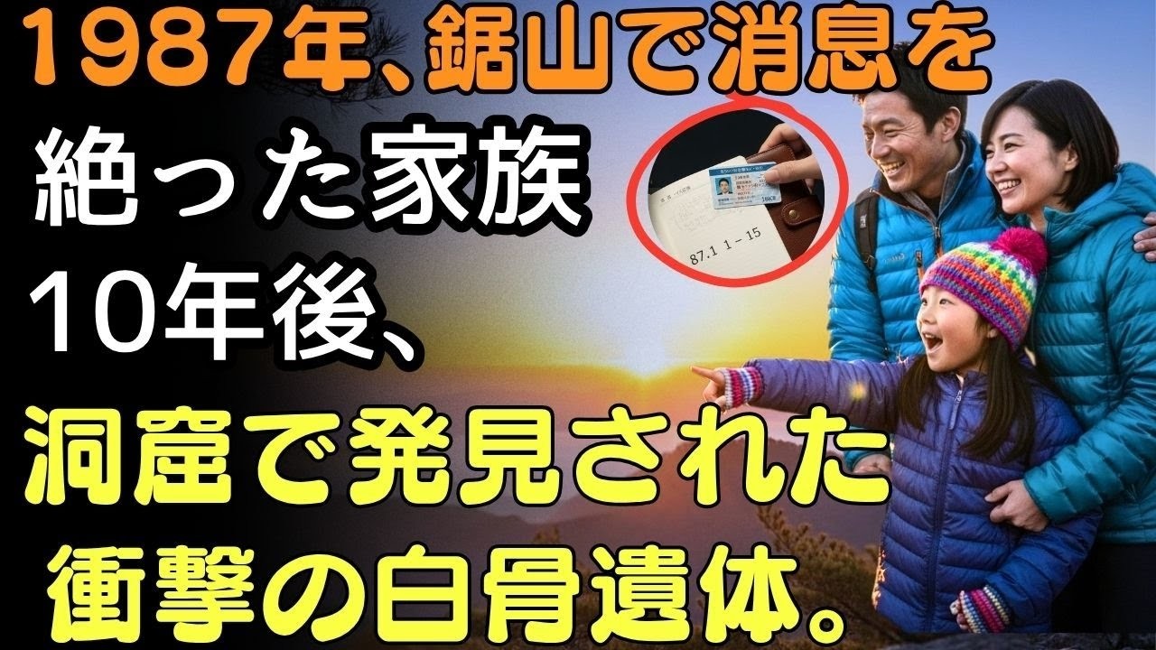 1987年、千葉・鋸山で消息を絶った家族の真実――10年後、断崖の洞窟で発見された白骨遺体と“謎の日記”がすべてを語った。  人生の教訓