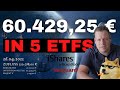 60.000 € Investition in 5 Aktien ETFs | ETF Weltaktien- Portfolio