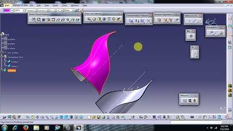 CATIA V5 - SURFACING -SWEEP CENTRE & TWO ANGLES