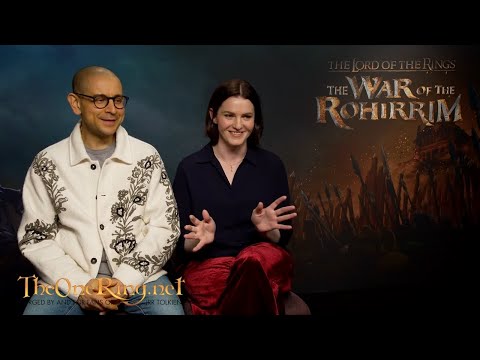 Arty Papageorgiou & Phoebe Gittins at The War of the Rohirrim premiere press junket.