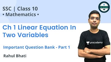 Ch 1 Linear Equation In Two Variables | Important Question Bank - Part 1 | Maths | Rahul Bhati