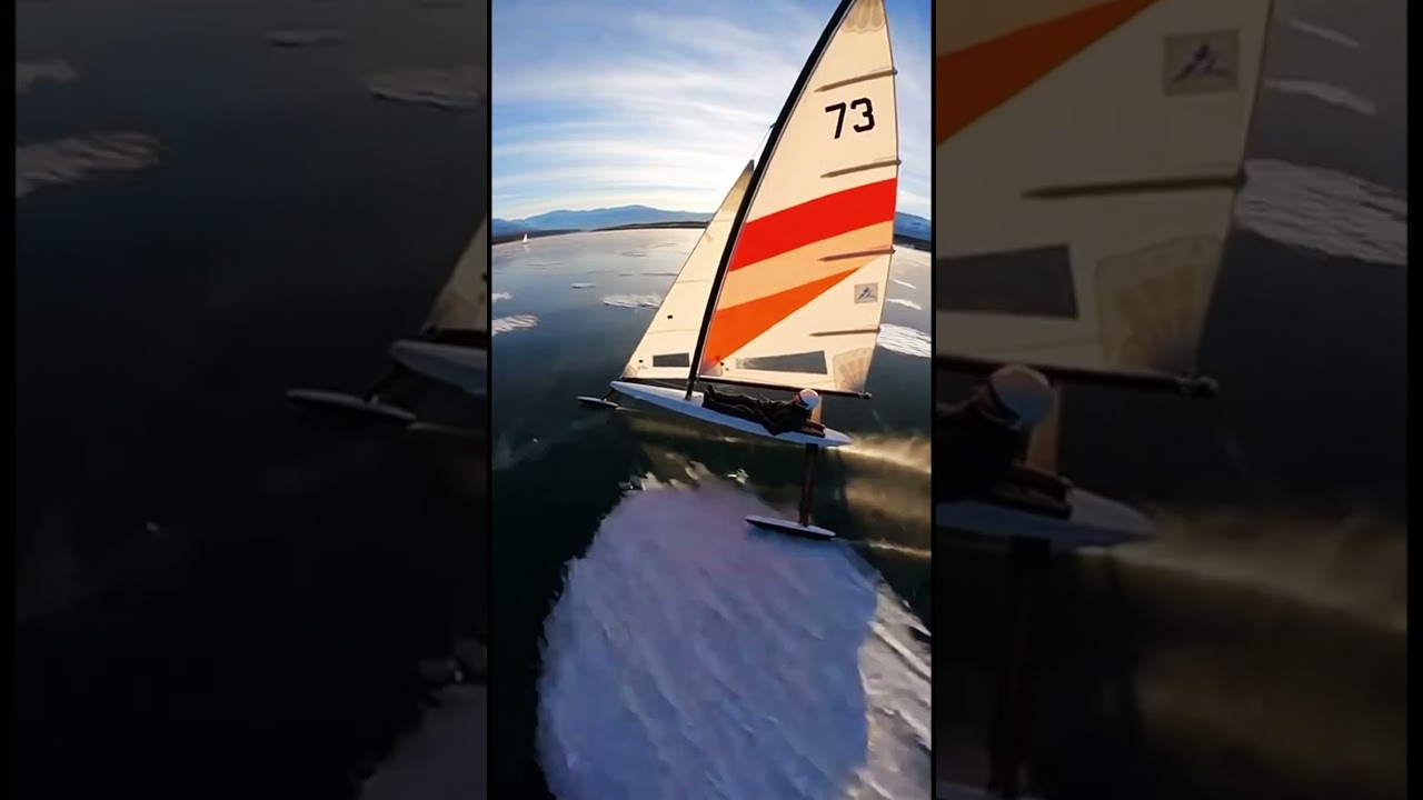 Sailboat Racing on Solid Ice — This Speed Is Unreal ❄️⛵ #sailboat #sailinglife