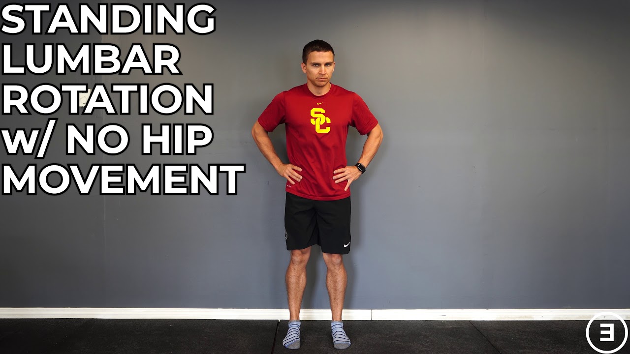 Standing Lumbar Rotation with No Hip Movement - YouTube