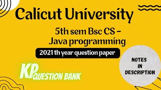5th sem BSc CS - Java Programming 202th previous year question paper