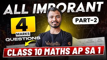All Important 4 Marks Important Questions | Part 2 | AP SA-1 | Class 10 Maths | Ranjith Sir
