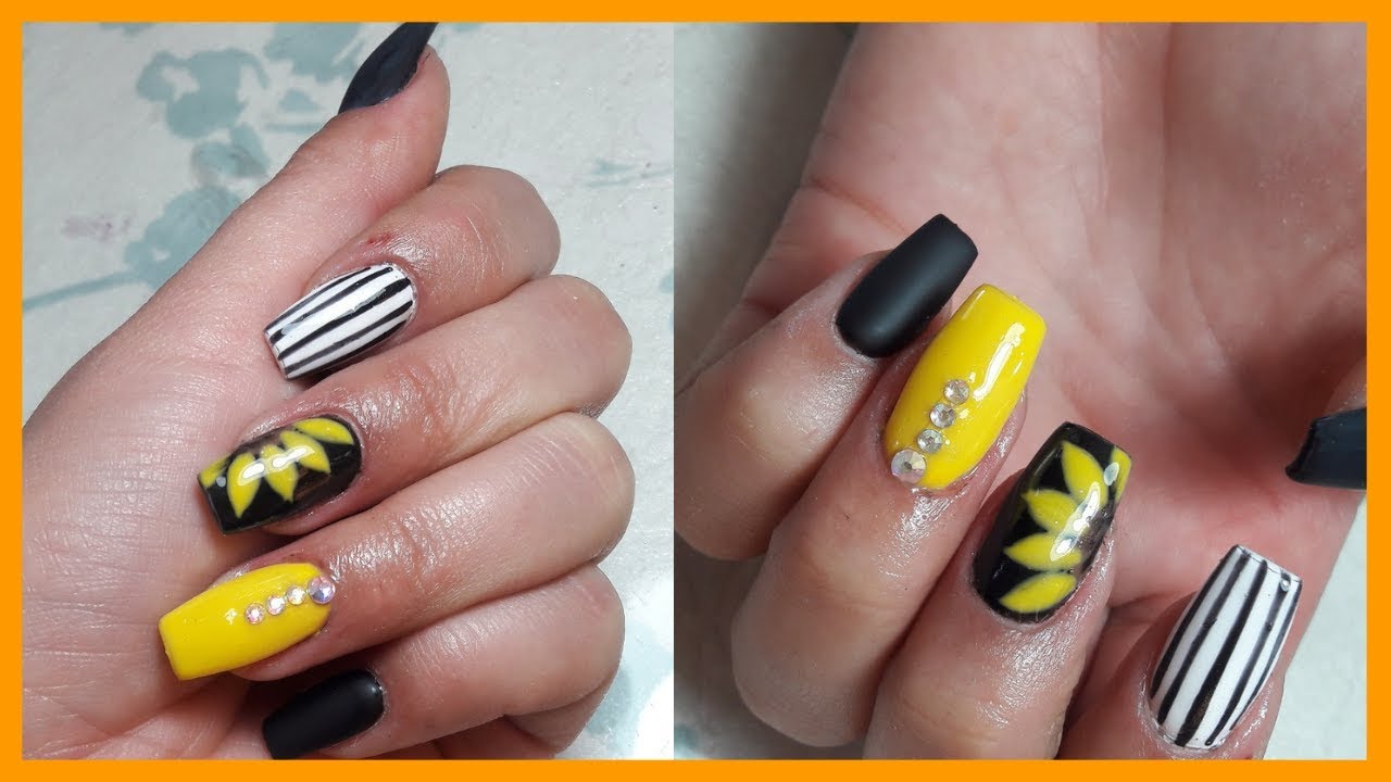 Top 98+ imagen uñas gelish girasol