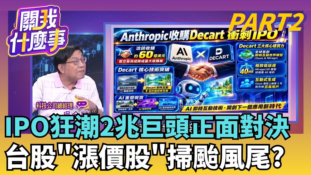 Anthropic營收狂飆14倍.搶霸主? IPO估值喊上2兆美元... 最詭異行情! 記憶體全面翻黑! 台廠吃不到漲價紅利?│【關我什麼事PART2】陳斐娟 主持│20260818│關我什麼事