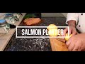Festliche lachs platte anrichten  salmon platter  dekorieren mit geschnitzten obst