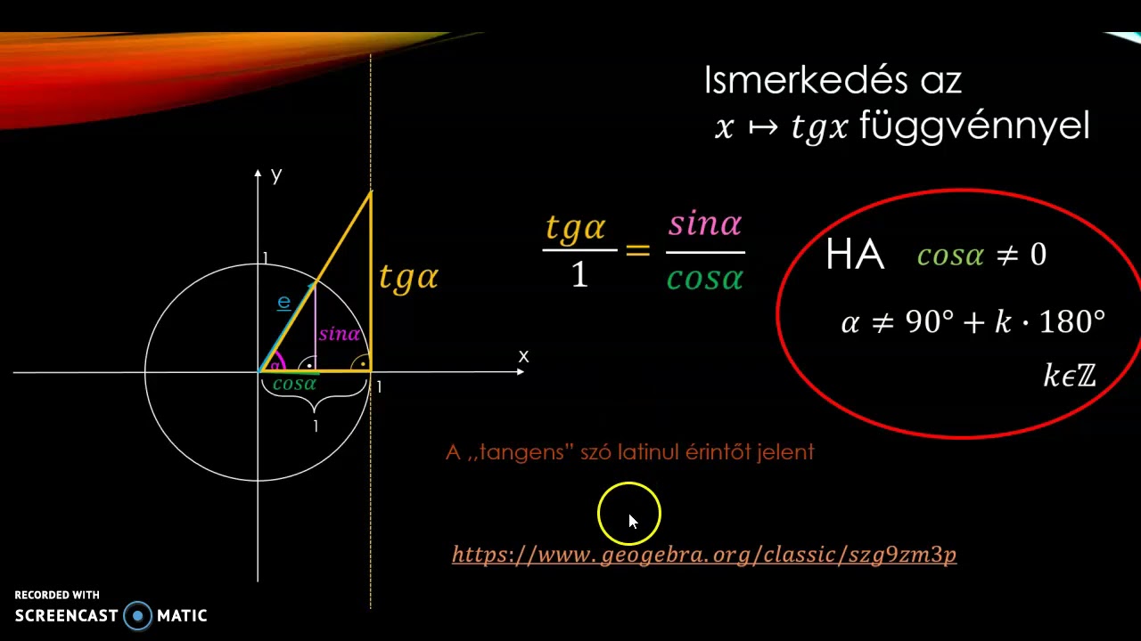 Ismerkedés a tangens függvénnyel
