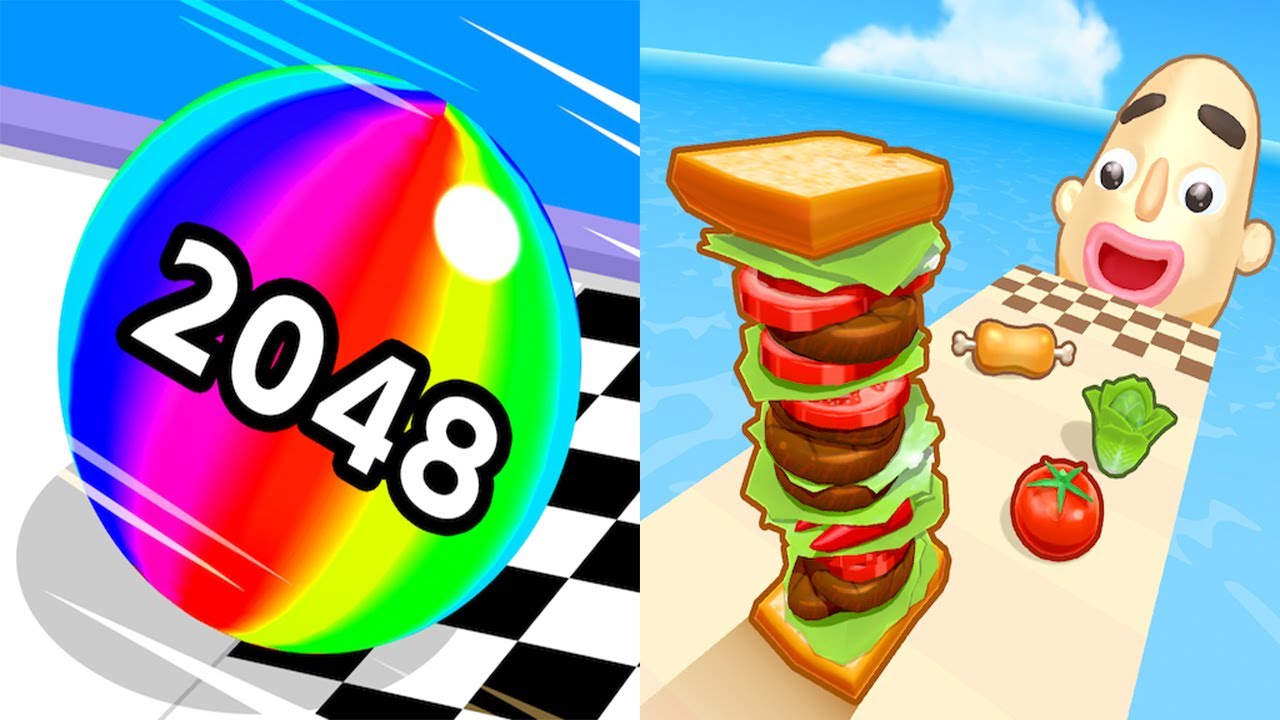 Ball Run 2048 VS Sandwich Runner Android iOS Gameplay (Level 541-550)