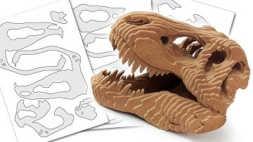 Scroll saw pattern T-Rex (dino skull) - making of scroll saw project