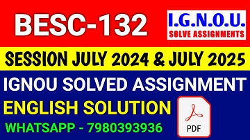 BESC 132 solved assignment 2024-25 | BESC 132 solved assignment 2025 | Ignou BESC 132 in English