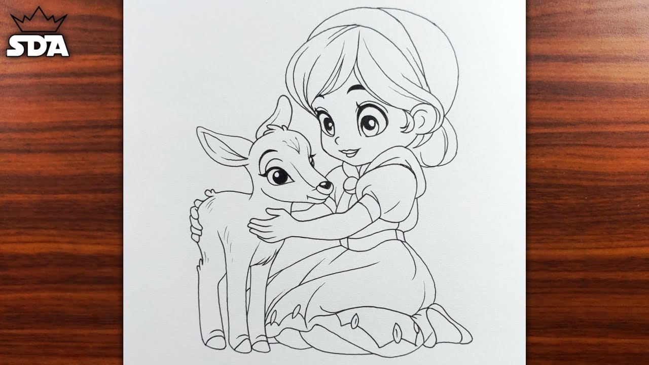 How To Draw A Girl With Deer Easy Drawing YouTube how-to-draw-a-girl-with-deer-easy-drawing-youtube