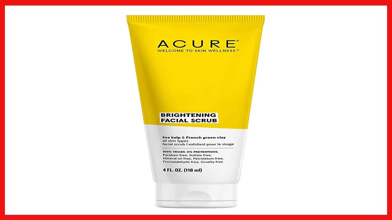 Great product -  Acure Brightening Facial Scrub - 4 Fl Oz - All Skin Types, Sea Kelp & French Green