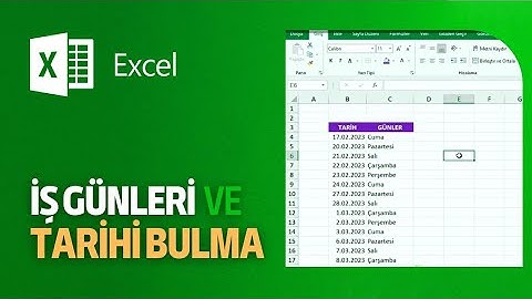 Excel İş Günleri Bulma
